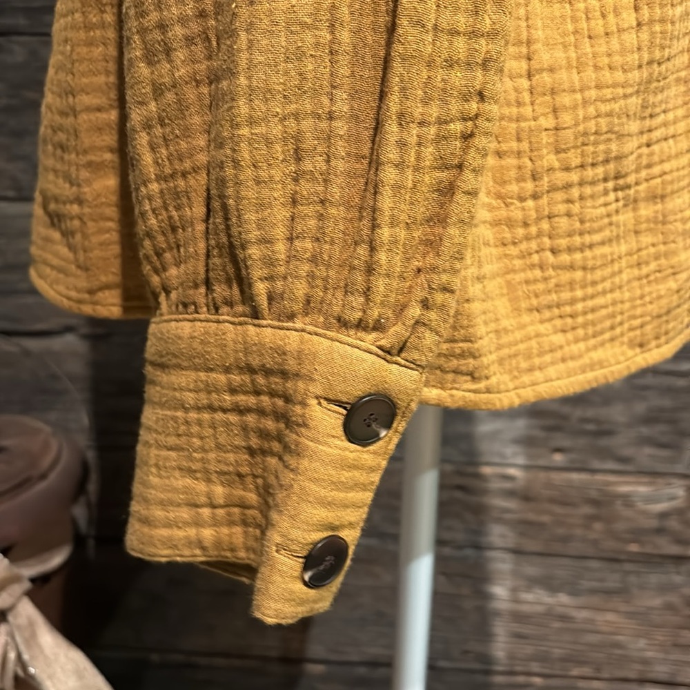 Madewell Mustard Peplum Long-Sleeve Top - Picture 5 of 10
